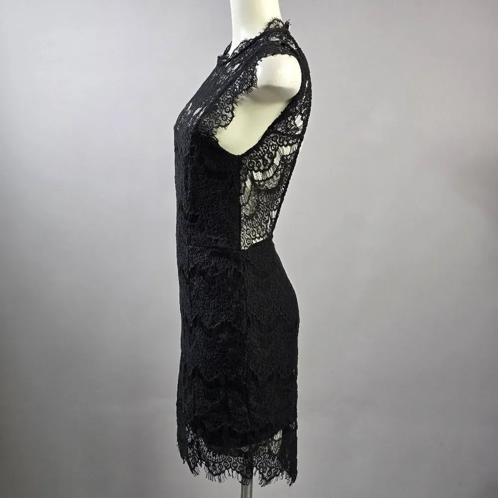 Free People Black Lace Mini Dress (Rack8)